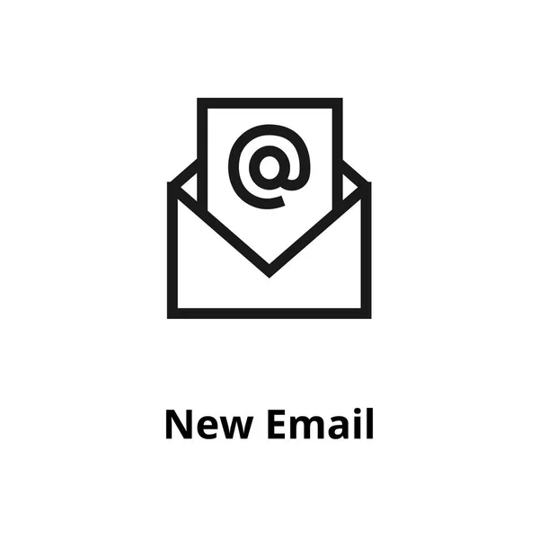 Nuevo icono de línea de correo — Vector de stock