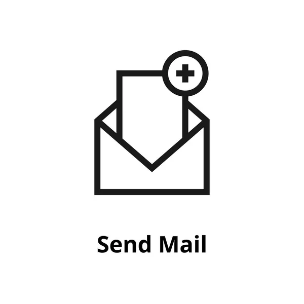 Enviar icono de línea de correo — Vector de stock