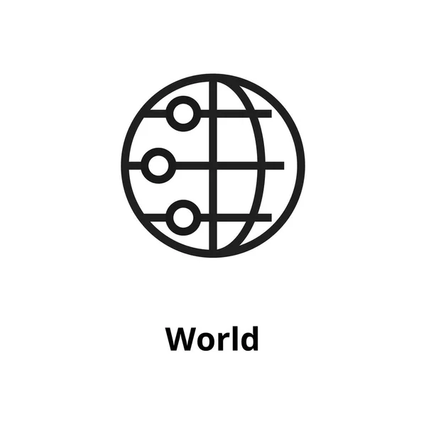 Icône ligne mondiale — Image vectorielle
