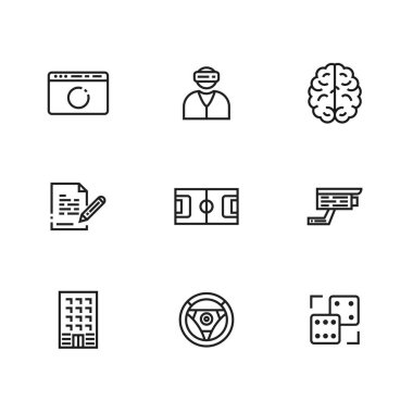 Web ve kullanıcı arabirimi için ayarlanmış 9 Satır simgeleri