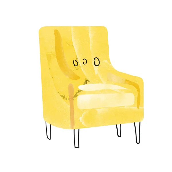 Boceto Del Sillón Silla Dibujada Mano Ilustración Muebles Vectores Diseño — Vector de stock