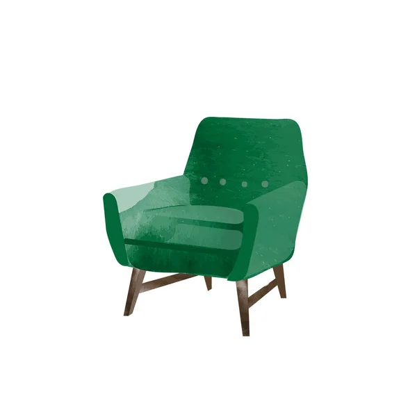 扶手椅草图 手拉着椅子 病媒家具插图 世纪中叶现代室内设计 — 图库矢量图片