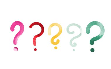 Karalama soru işaretleri. Elle çizilmiş sorgulama sorgulama sembolleri vektör seti. Çizim soru koleksiyonu illüstrasyonunu işaretle. faq simgesi