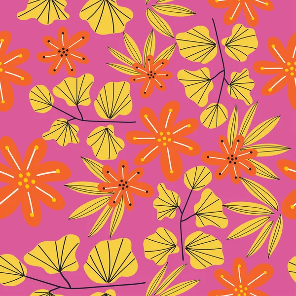 Patrón Sin Costura Floral Botánica Vector Impresión Flores Fondo Floral — Archivo Imágenes Vectoriales