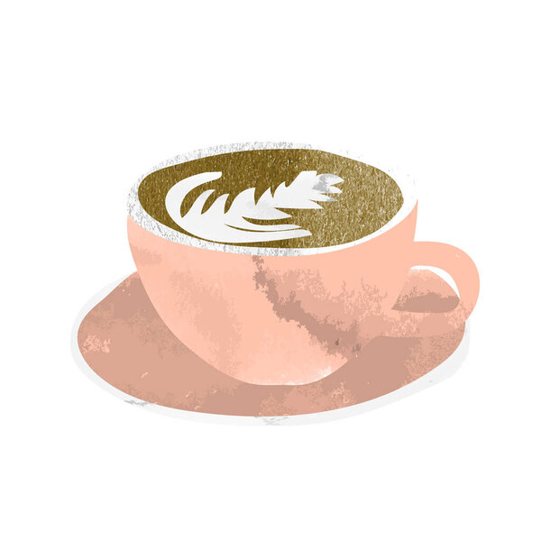 watercolor vector coffee cup. 