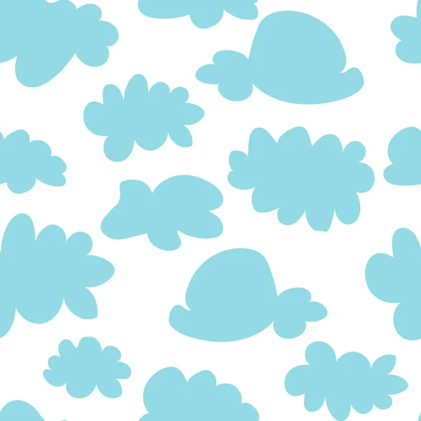 Nuages Bleu Blanc Motif Sans Couture — Image vectorielle