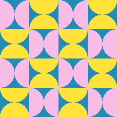 Geometrik şekillerin ve karalamaların modası geçmiş kusursuz deseni. Renkli desen