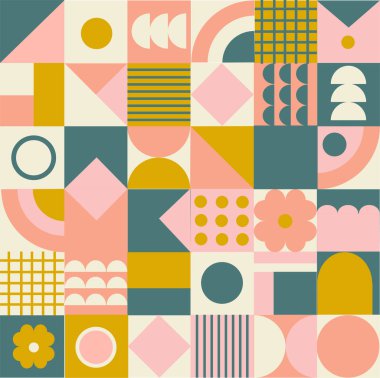 Geometrik soyut desen. vektör yüzey mozaik izi. 