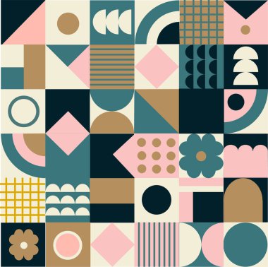 Geometrik soyut desen. vektör yüzey mozaik izi. 