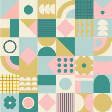 Geometrik soyut desen. vektör yüzey mozaik izi. 