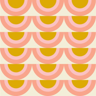 Geometrik orta yüzyıl modern stili, pürüzsüz desen. vektör soyut çiçek arkaplan izi. 