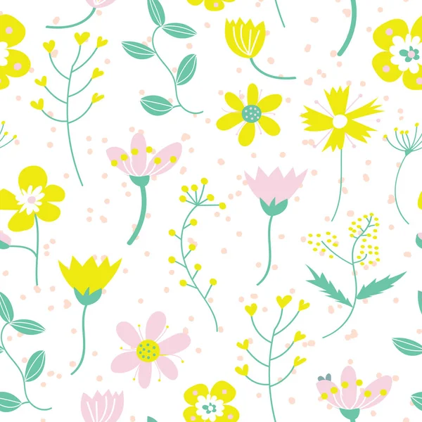Motif Floral Mode Sans Couture Fleurs Mignonnes Impression Scandinave Style — Image vectorielle