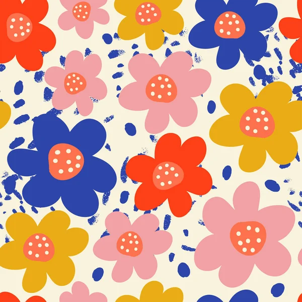 Floral Moda Sem Costura Padrão Flores Bonitos Impressão Estilo Escandinavo —  Vetores de Stock
