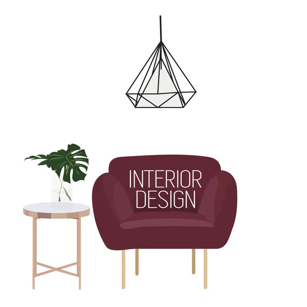 Vetor Design Interiores Ilustração Estilo Moderno Moda Contemporânea Tendências Design —  Vetores de Stock