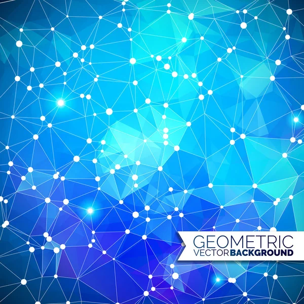 Fondo geométrico abstracto. Diseño triangular con forma poligonal y círculo blanco para ilustración de redes sociales. — Archivo Imágenes Vectoriales