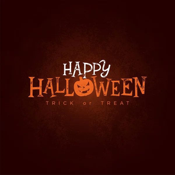 Felice Halloween banner illustrazione con tipografia lettering su sfondo scuro. Modello di design per feste vettoriali per biglietti di auguri, volantini, manifesti celebrativi o inviti a feste. — Vettoriale Stock