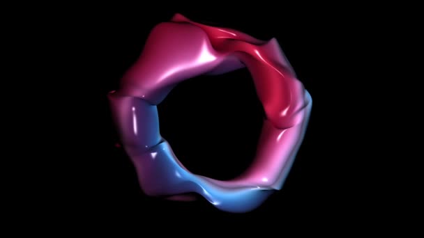 3d Render achtergrond animatie met kleurrijke wervelende Liquid Circle Design. Abstract Motion Graphics Concept. — Stockvideo