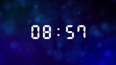 Beyaz On Saniye Parlak Dijital Parlak Parlak Parlak Parlak Geri sayım Zamanlayıcısıyla Grunge Özel Bokeh Çemberi Efekti ArkaplanıName.