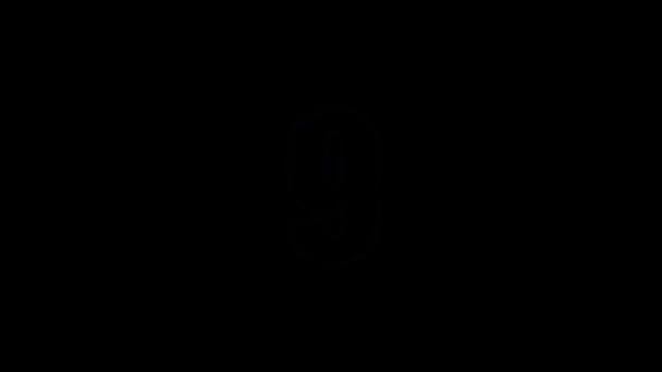 Графіка руху Анімація з синьою та рожевою енергетичною текстурою Яскравий відлік часу від 10 до 0 секунд на чорному тлі . — стокове відео