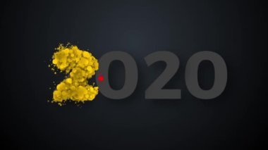 2021 Mutlu Yıllar Renkli Grunge Özelliklede Karanlık Arkaplanda Animasyon. Soyut Parlak Kutlama Hareketi Grafik Tasarımı.