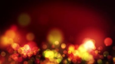 Karanlık Arkaplanda Bokeh 'le Parıldayan Güzel Parçacıklar. Havadaki Dinamik Rüzgâr Parçacıklarının Alan Deposuyla Soyut 3D Canlandırması.