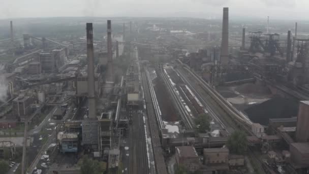 Grootste Steel Maker Het Midden Europa Mittal Lucht Drone Schot — Stockvideo
