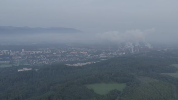 Luftaufnahmen Der Stahlfabrik Der Tschechischen Republik Dieser Clip Ist Zwei — Stockvideo