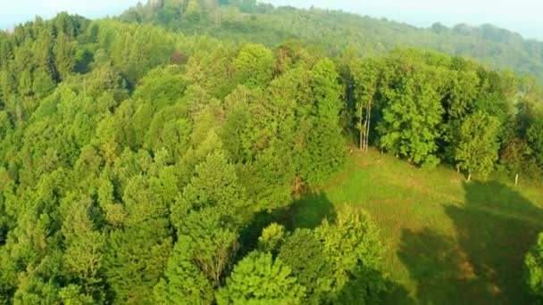 Vista Aérea Sobre Montanhas Velke Karlovice Beskydy Checo Este Clipe — Vídeo de Stock