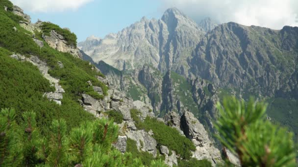 Όμορφη Θέα Στην Κορυφή Lomnica Στην Οροσειρά Τάτρα Σλοβακία — Αρχείο Βίντεο
