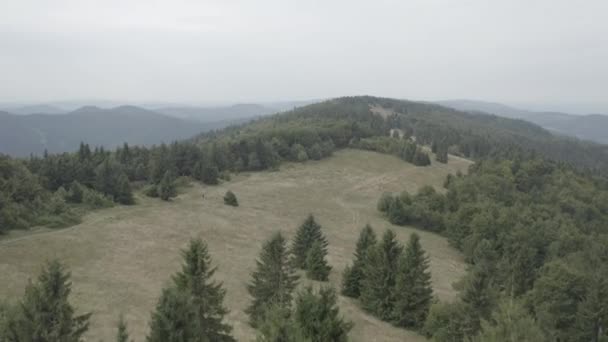 ヴェルケ カルロヴィツェ ベスキーディ チェコの山々の上空ビュー このクリップは 2つの異なるグレーディング 10ビットカラーまたはDji色のLutで利用可能です — ストック動画