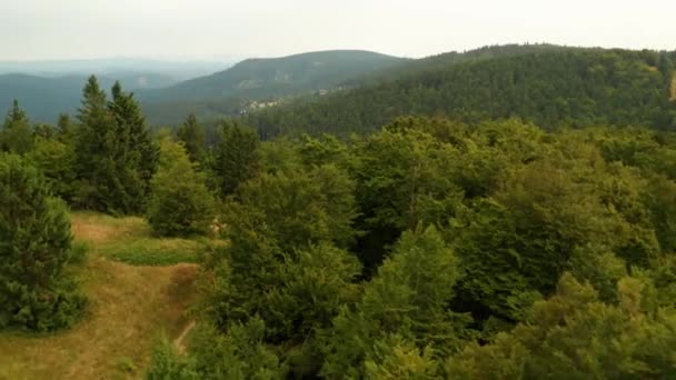 Εναέρια Θέα Πάνω Από Βουνά Στο Velke Κάρλοβα Beskydy Τσεχικά — Αρχείο Βίντεο