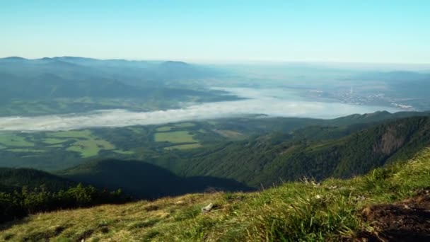 Mala Fatra Daki Güzel Dağlar Vadide Sis — Stok video