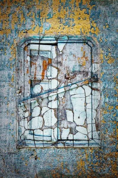 Fond abstrait vintage original de mur en adobe avec fenêtre — Photo