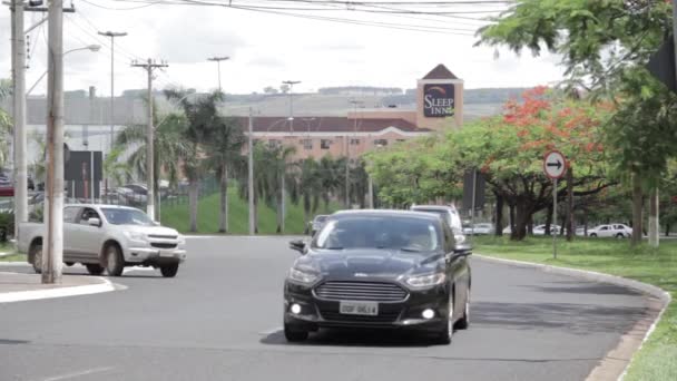 Ribeiro Preto Paulo Brazília 2020 Január Autók Mozgása Város Egyik — Stock videók