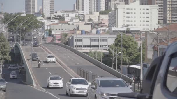 Car Κίνηση Μια Σημαντική Λεωφόρο Στο Ribeiro Preto Έτσι Πάολο — Αρχείο Βίντεο