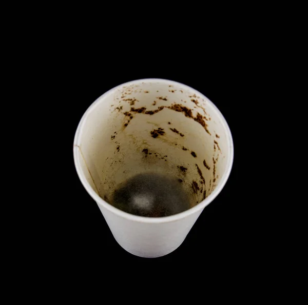 Coffee Cup Mildew Isolated Black Background — Stock Photo, Image