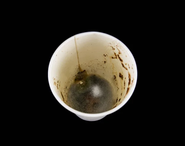 Tazza Caffè Con Muffa Fondo Nero Isolato — Foto Stock