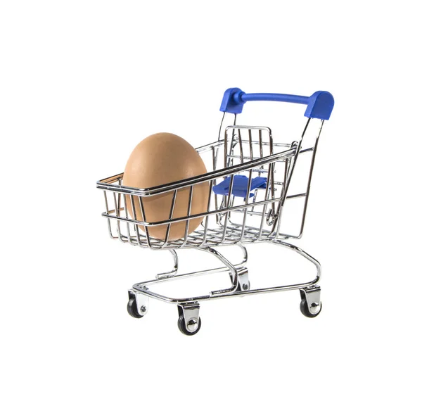 Cart Supermarket Eggs — Stock Photo, Image