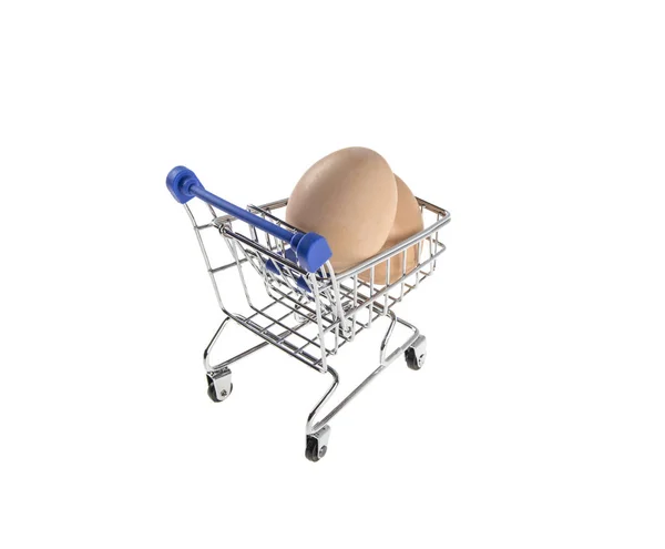 Koszyk Supermarketu Jaj — Zdjęcie stockowe