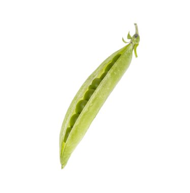 İzole edilmiş beyaz arkaplan üzerindeki bezelye kabuğu