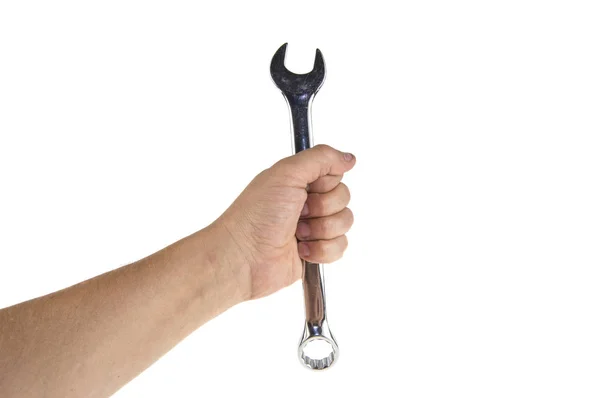 Hand Wrench White Background — Stock Photo, Image