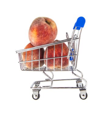 süpermarket arabası ve meyve 