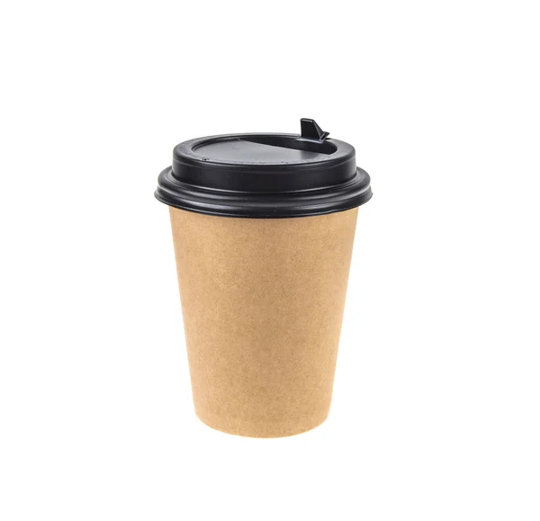 Papper kaffekopp isolerad på vit bakgrund — Stockfoto