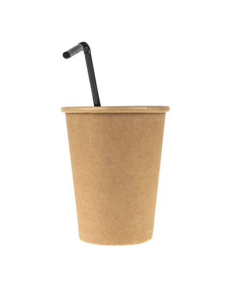 Χάρτινη κούπα καφέ απομονωμένη σε λευκό φόντο — Φωτογραφία Αρχείου