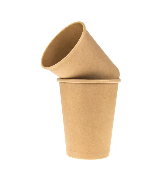 Xícara de café de papel isolado no fundo branco — Fotografia de Stock