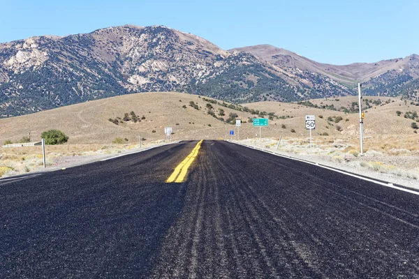 Vue Tronçon Route Sans Fin Long Nevada — Photo
