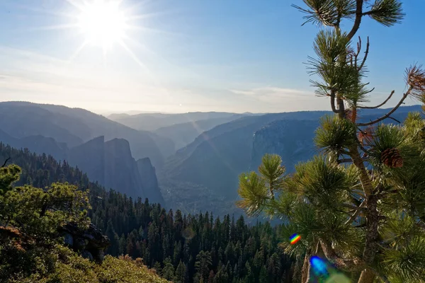 Vista Vale Yosemite Dia Fumaça — Fotografia de Stock