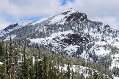 Snow-covered Mount Washburn in Yellowstone National Park, Wyoming clipart