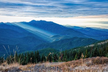 Olimpiyat Dağları üzerinde yükselen güneş, Washington