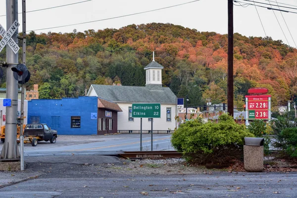 Straßenschild in der stadt philippi, westvirginia — Stockfoto